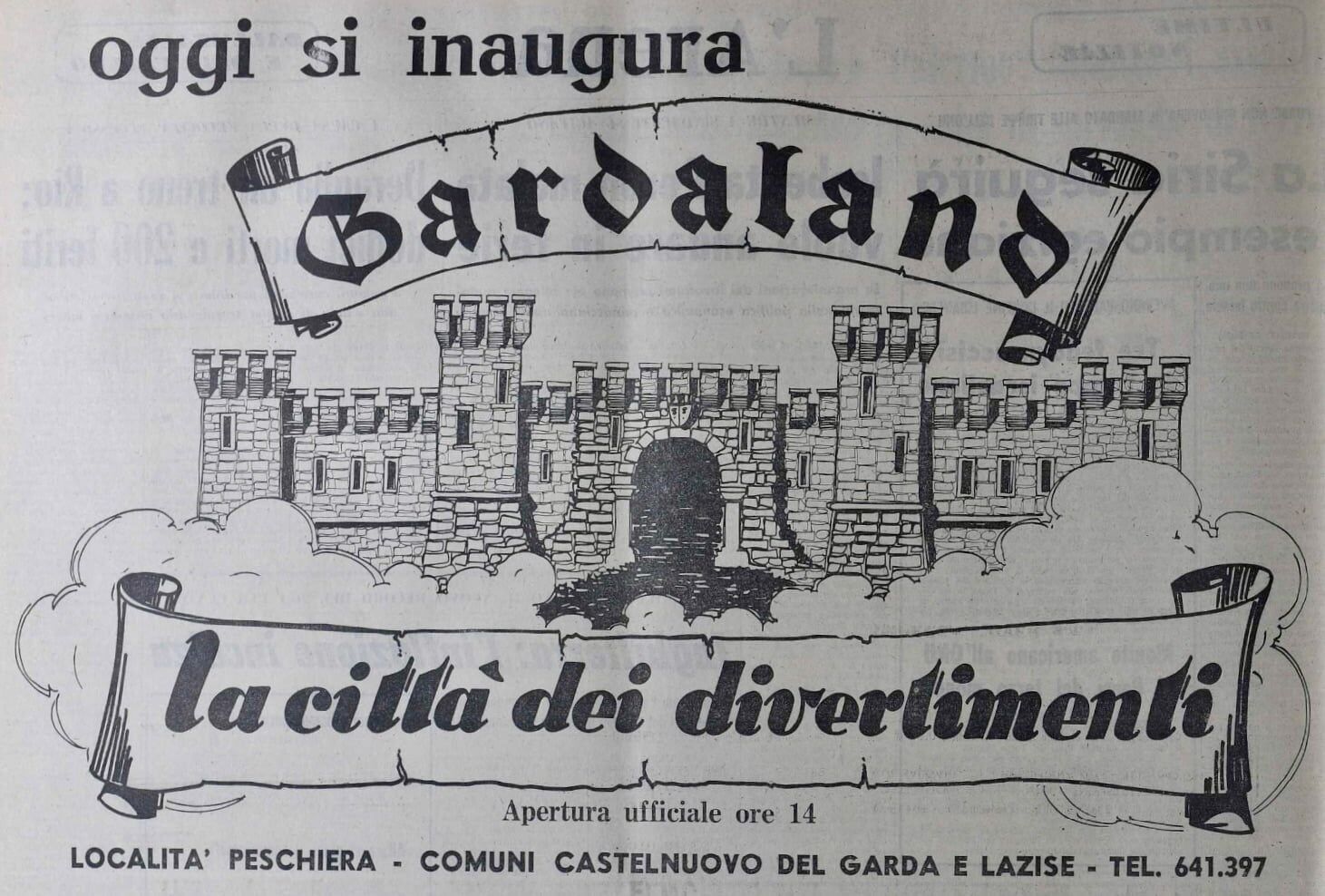 gardaland inaugurazione 19 luglio 1975