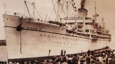 L’Anna C nel porto di Santos nel 1959