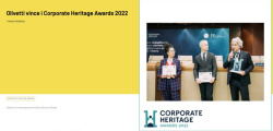 Olivetti premio Corporate Heritage Awards 2022
